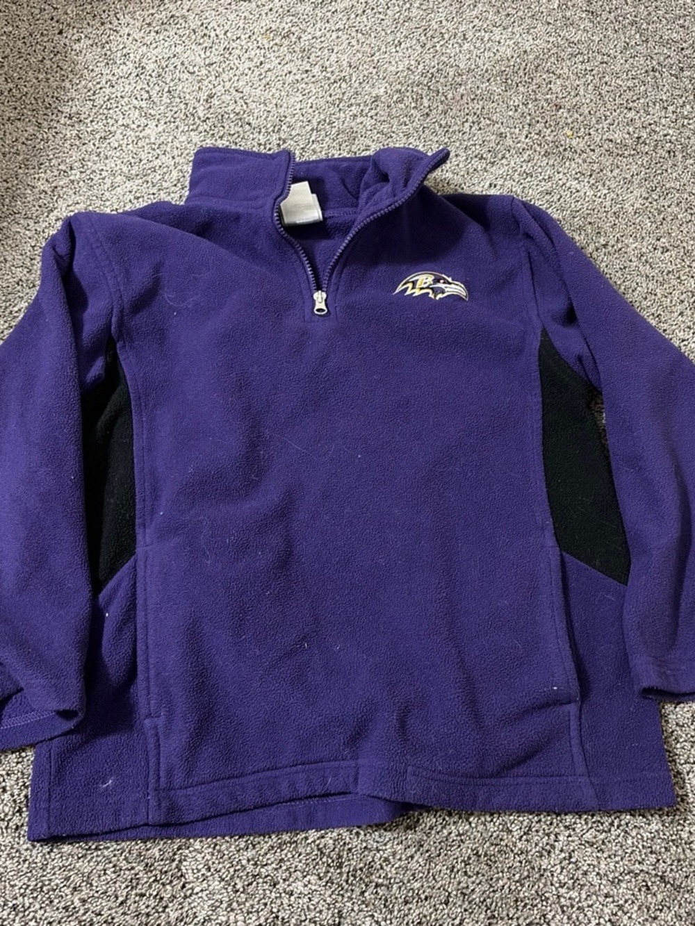 NFL Kids Purple Half-Zip Fleece Pullover with Team Patch